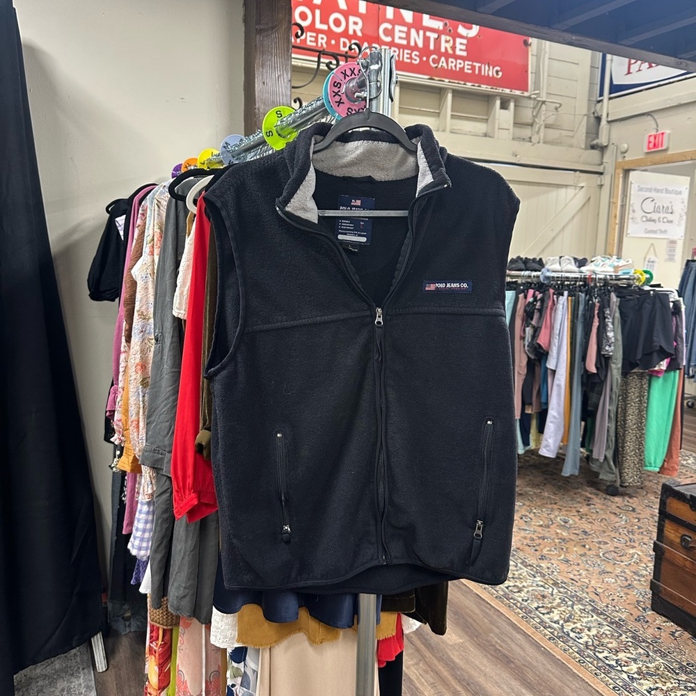 Ralph Lauren Polo Jeans co black fleece vest